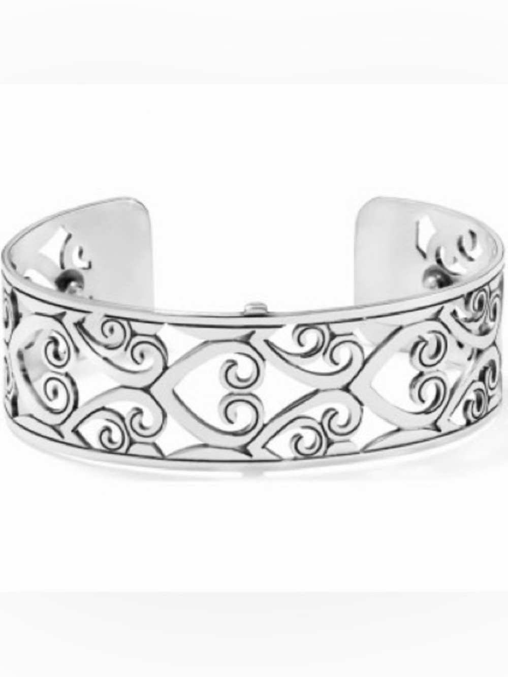 Women’s Brighton Christo Madrid Silver Filigree Narrow Inlay Cuff Bracelet